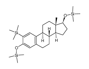(((8R,9S,13S,14S,17S)-13-methyl-2-(trimethylsilyl)-7,8,9,11,12,13,14,15,16,17-decahydro-6H-cyclopenta[a]phenanthrene-3,17-diyl)bis(oxy))bis(trimethylsilane)结构式
