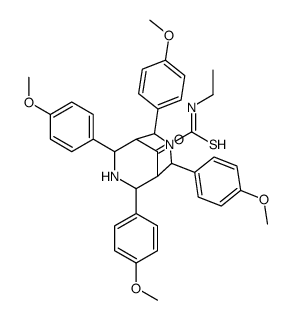 N-ethyl-2,4,6,8-tetrakis(4-methoxyphenyl)-9-oxo-3,7-diazabicyclo[3.3.1]nonane-3-carbothioamide结构式