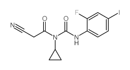 2-氰基-N-环丙基-N-((2-氟-4-碘苯基)氨基甲酰基)乙酰胺结构式