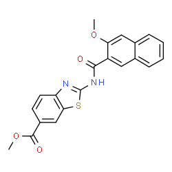 methyl 2-{[(3-methoxynaphthalen-2-yl)carbonyl]amino}-1,3-benzothiazole-6-carboxylate Structure