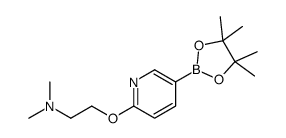 N,N-二甲基-2-[[5-(4,4,5,5-四甲基-1,3,2-二噁硼烷-2-基)-2-吡啶]氧基]-乙胺结构式