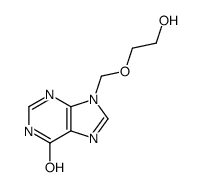 9-(2-hydroxyethoxymethyl)-3H-purin-6-one结构式