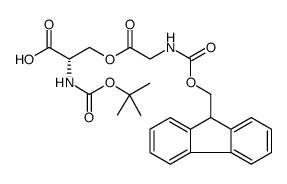 (S)-3-(2-((((9H-芴-9-基)甲氧基)羰基)氨基)乙酰氧基)-2-((叔丁氧基羰基)氨基)丙酸结构式