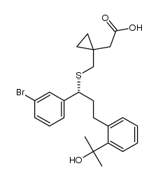 (1-{1-(R)-(3-bromophenyl)-3-[2-(1-hydroxy-1-methyl-ethyl)-phenyl]-propylsulfanylmethyl}-cyclopropyl)-acetic acid Structure