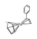 环戊二烯[(1,2,3-η)-1-苯基-2-丙烯基]钯(II)结构式