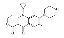 1-环丙基-6-氟-4-氧代-7-哌嗪基-1,4-二氢-喹啉-3-羧酸乙酯结构式
