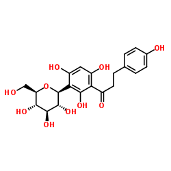 1-(3-beta-D-吡喃葡萄糖基-2,4,6-三羟基苯基)-3-(4-羟基苯基)-1-丙酮结构式