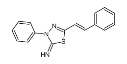 3-phenyl-5-(2-phenylethenyl)-1,3,4-thiadiazol-2-imine结构式