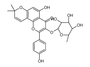 5-hydroxy-2-(4-hydroxyphenyl)-8,8-dimethyl-3-[(2S,3R,4R,5R,6S)-3,4,5-trihydroxy-6-methyloxan-2-yl]oxypyrano[2,3-h]chromen-4-one结构式