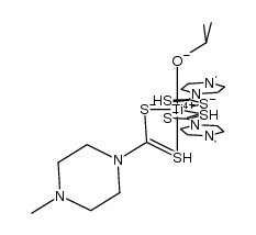 isopropoxy-tris(N'-methylpiperidine-N-carbodithioato)titanium(IV) Structure