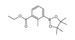 2-甲基-3-(4,4,5,5-四甲基-1,3,2-二氧硼戊烷-2-基)苯甲酸乙酯结构式