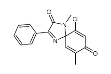 6-chloro-1,9-dimethyl-3-phenyl-1,4-diazaspiro[4.5]deca-3,6,9-triene-2,8-dione结构式