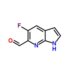 5-氟-1H-吡咯并[2,3-b] 吡啶-6-甲醛结构式