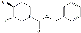 反式-4-氨基-3-氟哌啶-1-甲酸苄酯结构式