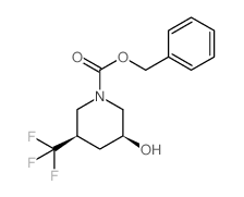 (3S,5R)-3-羟基-5-(三氟甲基)哌啶-1-甲酸苄酯结构式