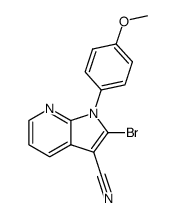 2-bromo-1-(4-methoxyphenyl)-1H-pyrrolo[2,3-b]pyridine-3-carbonitrile结构式