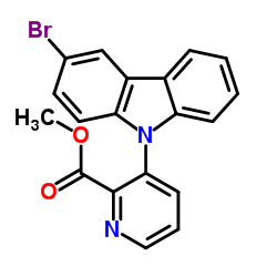 Methyl 3-(3-bromo-9H-carbazol-9-yl)-2-pyridinecarboxylate结构式