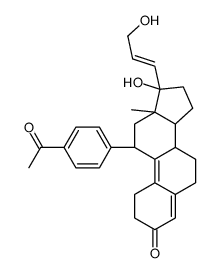 (8S,11R,13S,14S,17S)-11-(4-acetylphenyl)-17-hydroxy-17-[(E)-3-hydroxyprop-1-enyl]-13-methyl-1,2,6,7,8,11,12,14,15,16-decahydrocyclopenta[a]phenanthren-3-one结构式