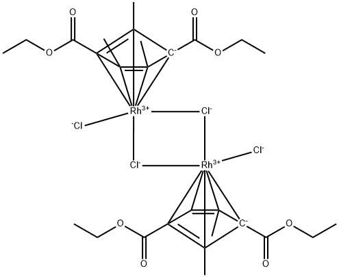 [1,3-双(乙氧羰基)-2,4,5-三甲基环戊二烯-1-基]铑(III)二氯化物二聚体结构式