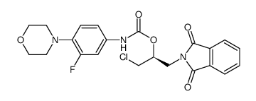 (S)-3-Chloro-1-(1,3-dioxoisoindolin-2-yl)propan-2-yl-3-fluoro-4-morpholinophenylcarbamate结构式