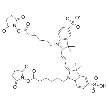 花青3双己酸染料,琥珀酰亚胺酯,钠盐结构式