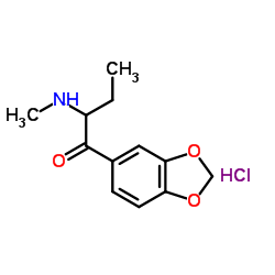 2-甲基氨基-1-(3',4'-亚甲二氧基苯基)丁-1-酮盐酸盐结构式