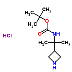 N-[2-(氮杂环丁烷-3-基)丙-2-基]氨基甲酸叔丁酯盐酸盐结构式