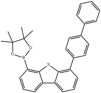 6-(1,1'-联苯-4-基)二苯并噻吩-4-硼酸频那醇酯结构式