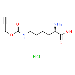 (R)-2-amino-6-(((prop-2-yn-1-yloxy)carbonyl)amino)hexanoic acid hydrochloride Structure