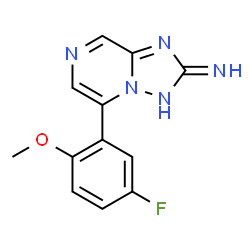 5-(5-氟-2-甲氧苯基)-[1,2,4]三唑并[1,5-a]吡嗪-2-胺结构式