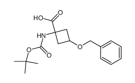 1-[N-(tert-butoxycarbonyl)amino]-3-benzyloxycyclobutane-1-carboxylic acid结构式