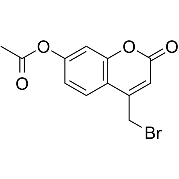 7-乙酰氧基-4-溴甲基香豆素结构式