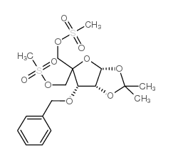 3-O-苄基4-C-(甲磺酰氧基甲基)-5-O-甲磺酰基-1,2-O-异亚丙基-aD-呋喃呋喃糖结构式