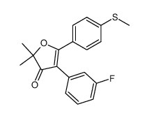 4-(3-氟苯基)-2,2-二甲基-5-(4-(甲硫基)苯基)呋喃-3(2H)-酮结构式