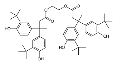 3-(1,1-二甲基乙基)-Β-[3-(1,1-二甲基乙基)-4-羟苯基]-4-羟基-Β-甲基苯甲酸-1,2-亚乙基酯结构式