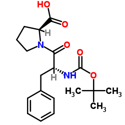 (S)-1-((R)-2-((叔丁氧基羰基)氨基)-3-苯基丙酰基)吡咯烷-2-羧酸结构式