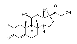 9-fluoro-11β,17,21-trihydroxy-2α-methyl-pregn-4-ene-3,20-dione结构式