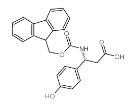 Fmoc-(R)-3-氨基-3-(4-羟苯基)丙酸结构式