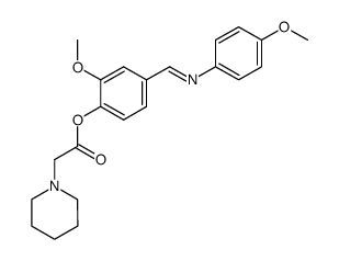 Piperidin-1-yl-acetic acid 2-methoxy-4-{[(E)-4-methoxy-phenylimino]-methyl}-phenyl ester Structure