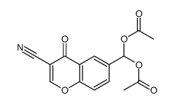 [acetyloxy-(3-cyano-4-oxochromen-6-yl)methyl] acetate结构式