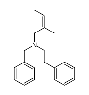 N-benzyl-2-methyl-N-(2-phenylethyl)but-2-en-1-amine结构式