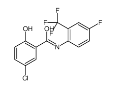 5-chloro-N-[4-fluoro-2-(trifluoromethyl)phenyl]-2-hydroxybenzamide结构式