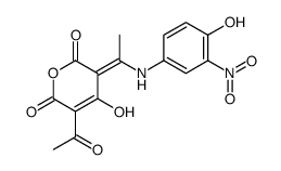 5-acetyl-4-hydroxy-3-[1-[(4-hydroxy-3-nitrophenyl)amino]ethylidene]-2H-pyran-2,6(3H)-dione picture