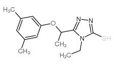 5-[1-(3,5-二甲基苯氧基)乙基]-4-乙基-4H-1,2,4-噻唑-3-硫醇结构式