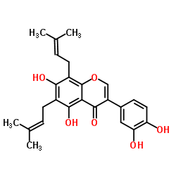 6,8-二异戊烯基香豌豆苷元结构式
