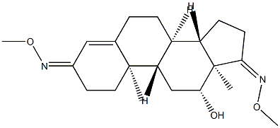 12β-Hydroxyandrost-4-ene-3,17-dione bis(O-methyl oxime)结构式
