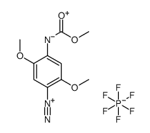 2,5-dimethoxy-4-(methoxycarbonylamino)benzenediazonium,hexafluorophosphate Structure