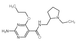 2-amino-N-[(1-ethylpyrrolidin-2-yl)methyl]-4-propoxy-pyrimidine-5-carb oxamide结构式