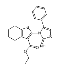 3-Carbethoxy-2-(2'-imino-4'-phenylthiazolidin-3'-yl)-4,5,6,7-tetrahydro-1-benzothiophene结构式