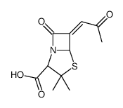 (2S,5R,6E)-3,3-dimethyl-7-oxo-6-(2-oxopropylidene)-4-thia-1-azabicyclo[3.2.0]heptane-2-carboxylic acid结构式